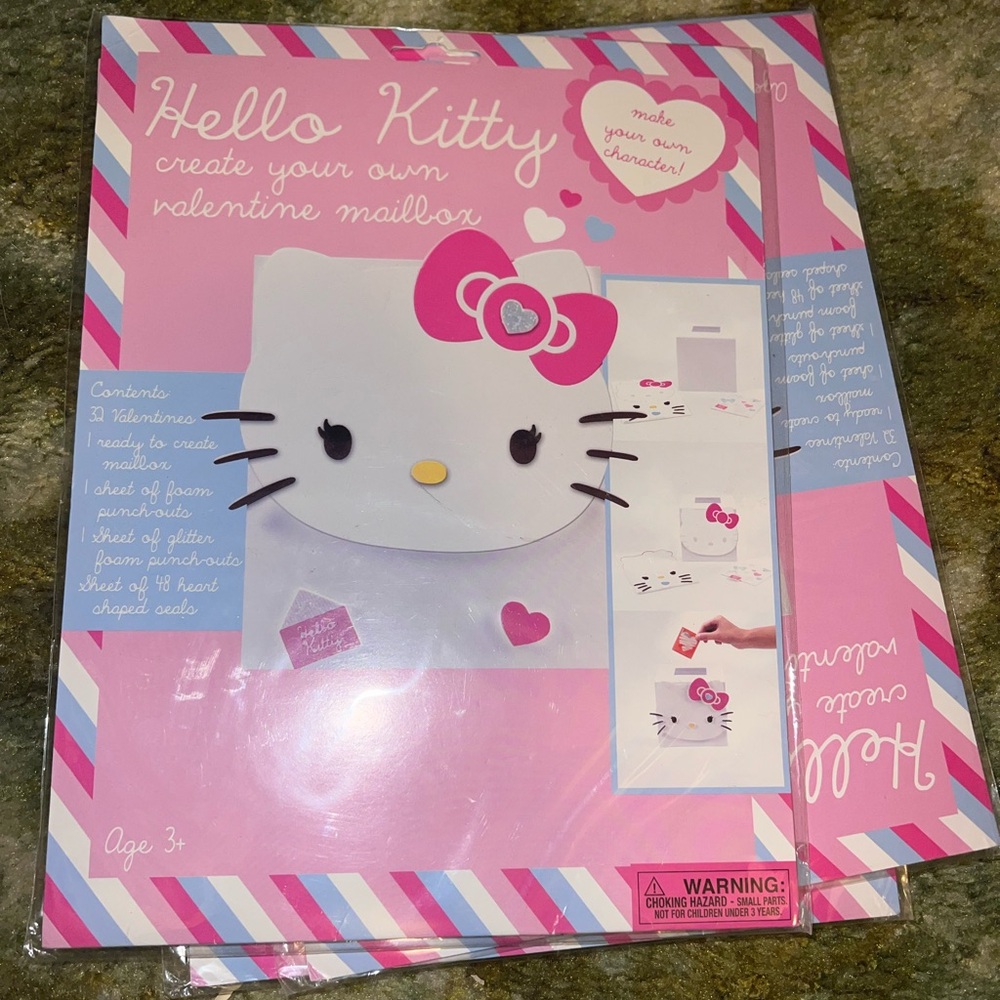 Hello Kitty "Create Your Own Valentine Mailbox" craft kit bundle of 3